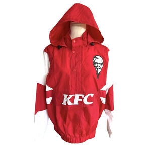 KFC Kentucky Fried Chicken Windbreaker Jacket Small Red Colonel Sanders NWT Rare